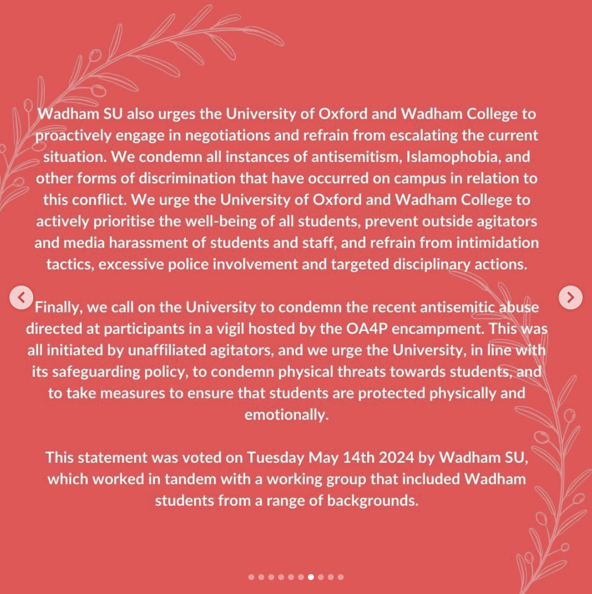 Wadham SU Statement 7